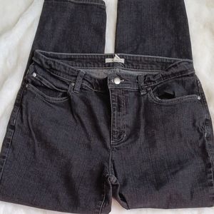 Eileen Fisher straight leg black (washed) jeans size 10